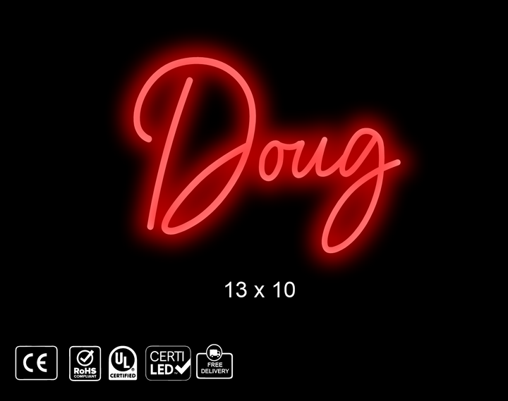 Custom Neon sign for douglas eddy