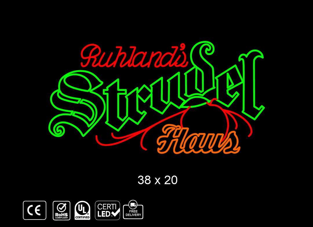Custom Neon sign for Ruhlands Strudel