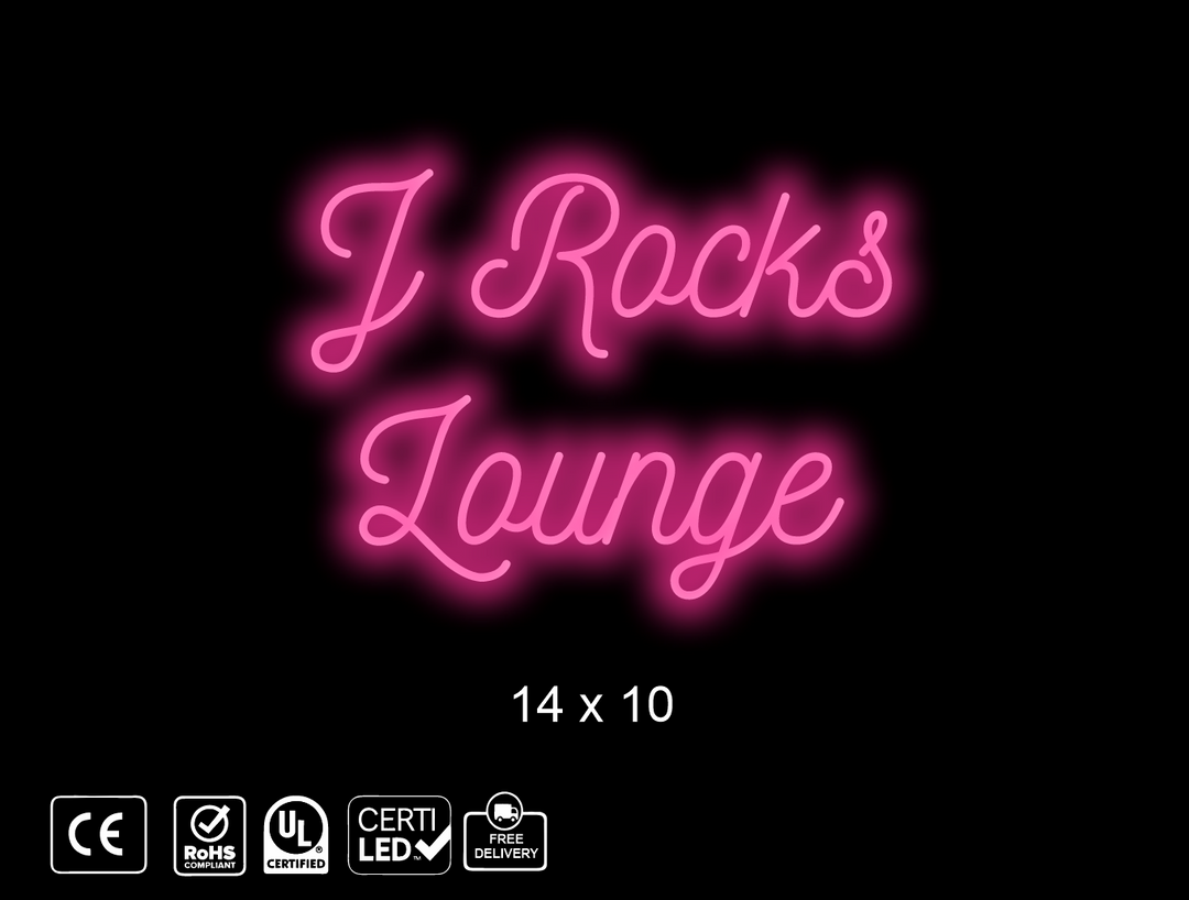 Custom Neon sign . Rocks lounge