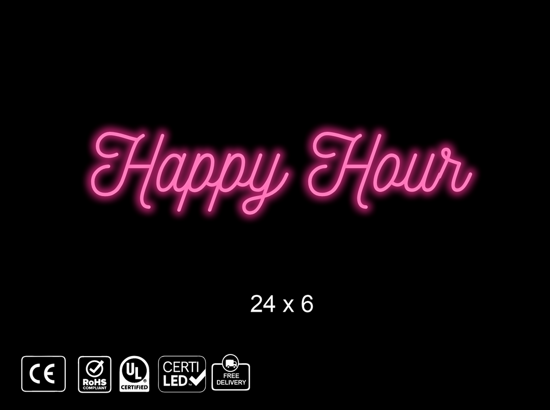 Custom Neon sign, Happy Hour
