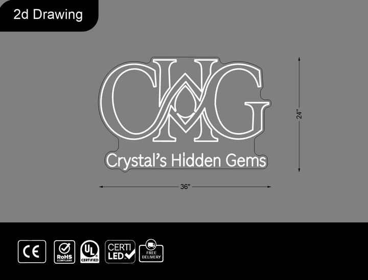 Custom Neon sign for Crystal Oestreich