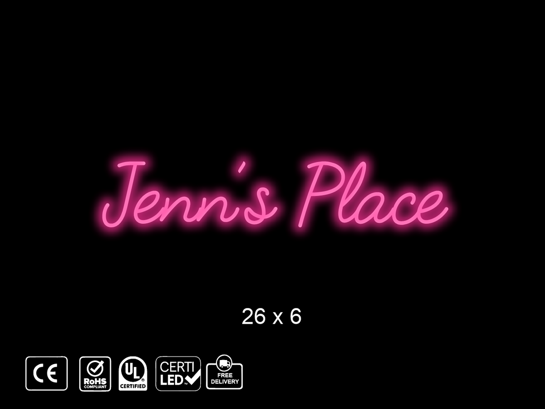 Custom Neon sign for Jenns Over