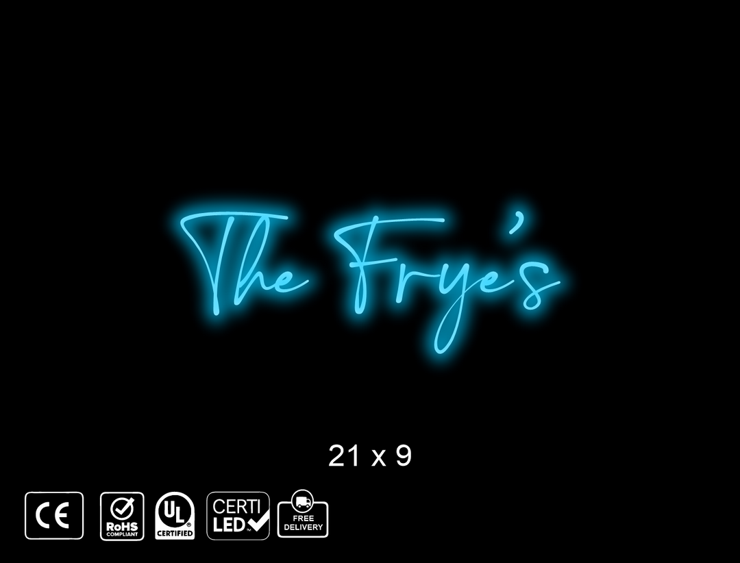 Neon sign for Frye love