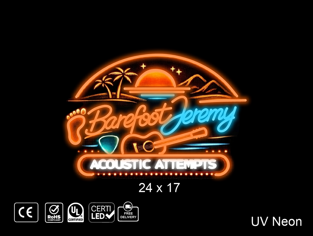 Neon sign for Jeremy Theobald