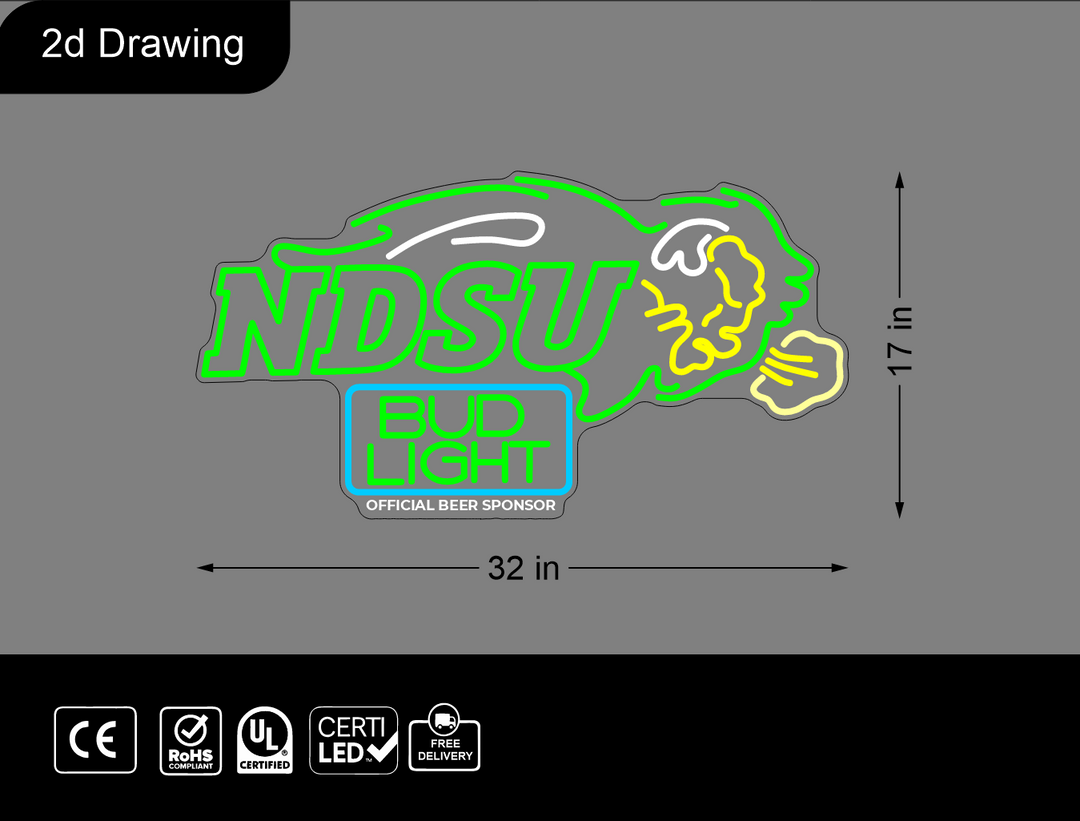 Custom Neon sign for Owen Ruud (32"W x 17"H)