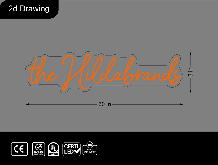 Custom Neon sign for Melissa Farling (30"W x 8"H)