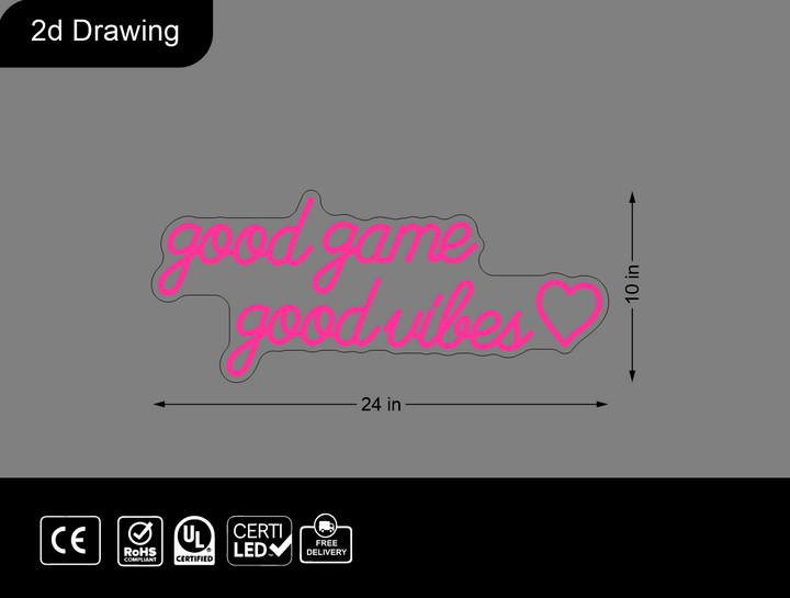 Custom Neon sign for Kat (24"W x 10"H)