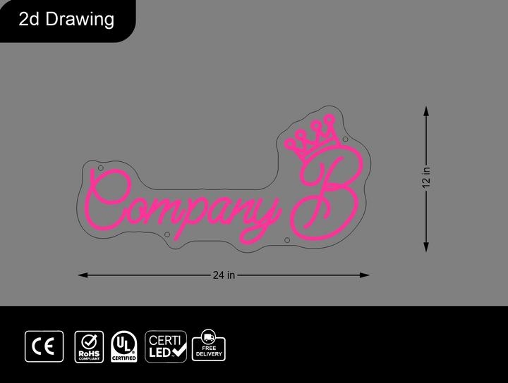 Custom Neon sign for Samantha Koebel  (24"W x 12"H)