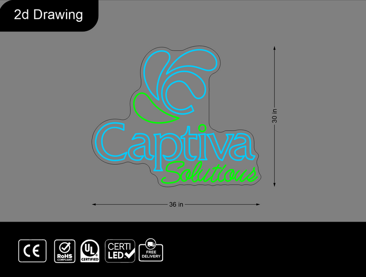 Custom Neon sign for Eberechi UgwuAmole  (36"W x 30"H)
