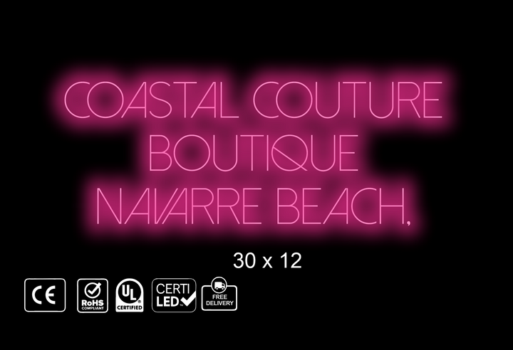 custom neon sign for Coastal Couture