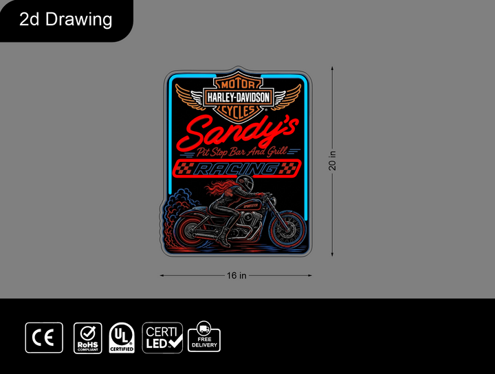 Custom Neon sign for Russell Richens(16"W x 20"H)