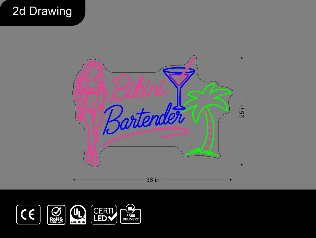 Custom Neon sign for Case Hubbart (36"W x 25"H)