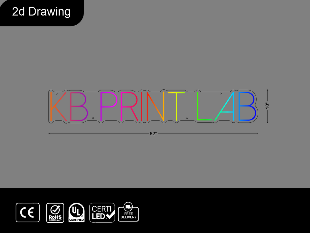 Custom Neon sign KB PRINT