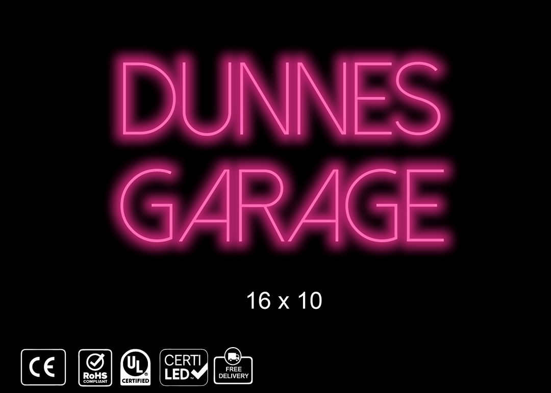 Custom Neon sign for E. Dunne