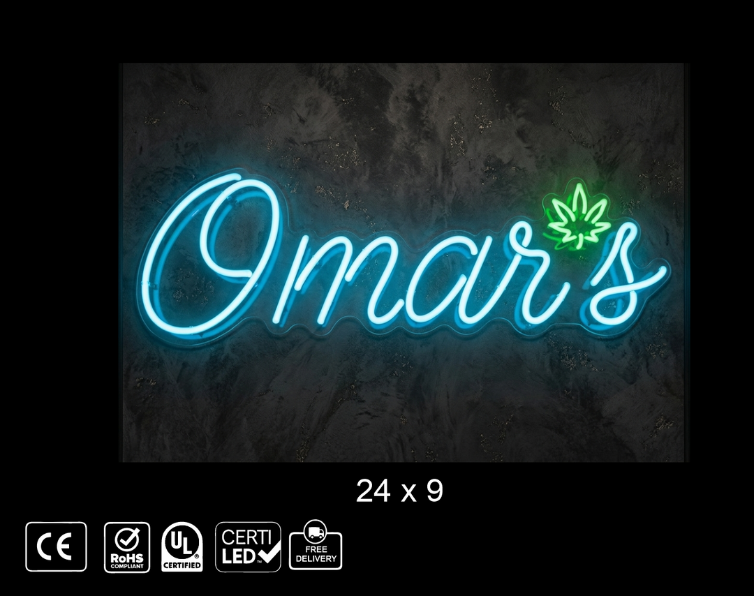 Custom neon sign for Omar's