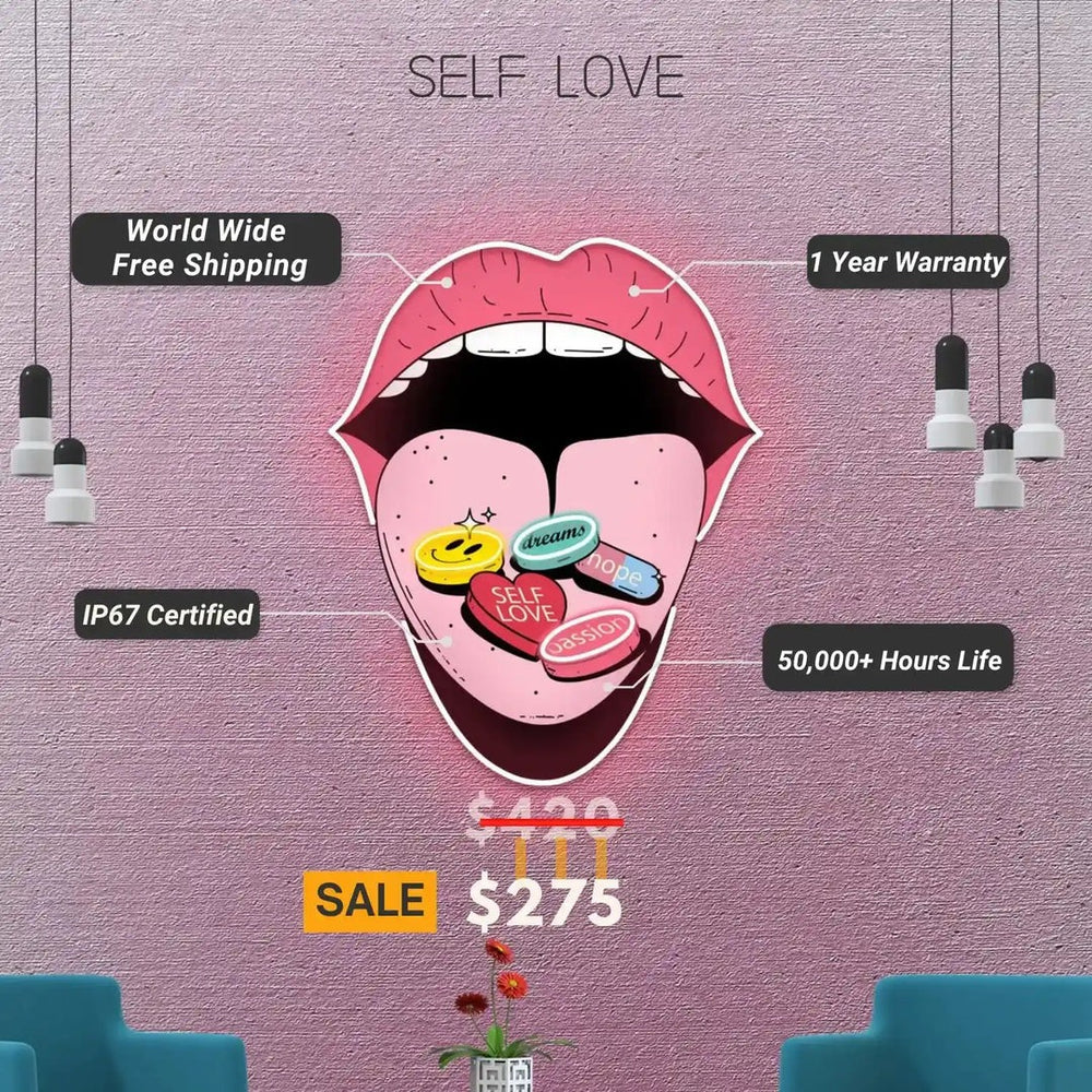 Self-Love Pills UV Light Benefits by LedNeons.com