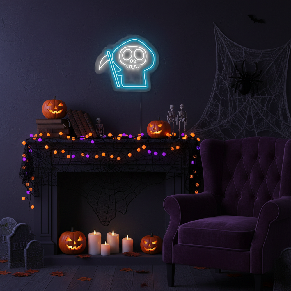 Skeleton Decor Halloween LED Neon Sign by LEDNeons - bright LED wall decoration for parties.