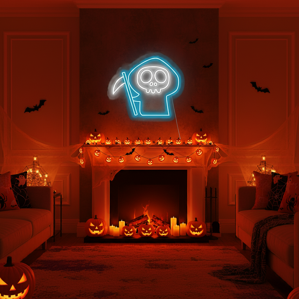 Skeleton Decor Halloween LED Neon Sign by LEDNeons - bright LED wall decoration for parties.