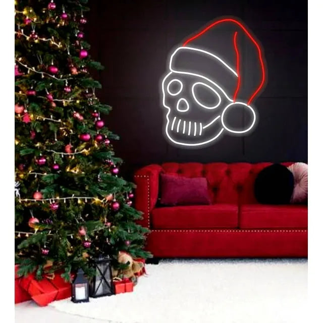 Skeleton Christmas Neon Sign by LEDNeons - Above the couch