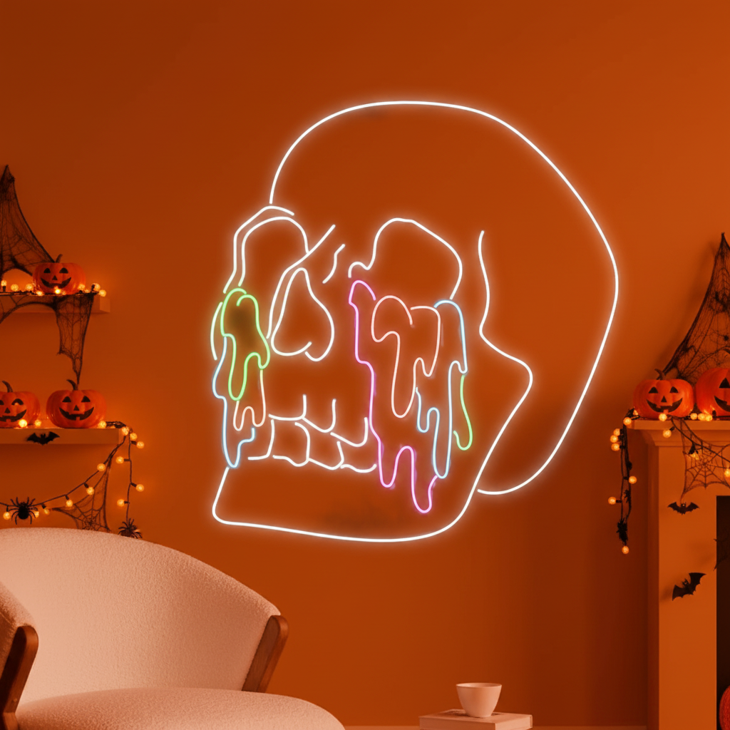 Skull Crying Halloween LED Neon Sign by LEDNeons - Transform your space with Halloween LED Neon Sign