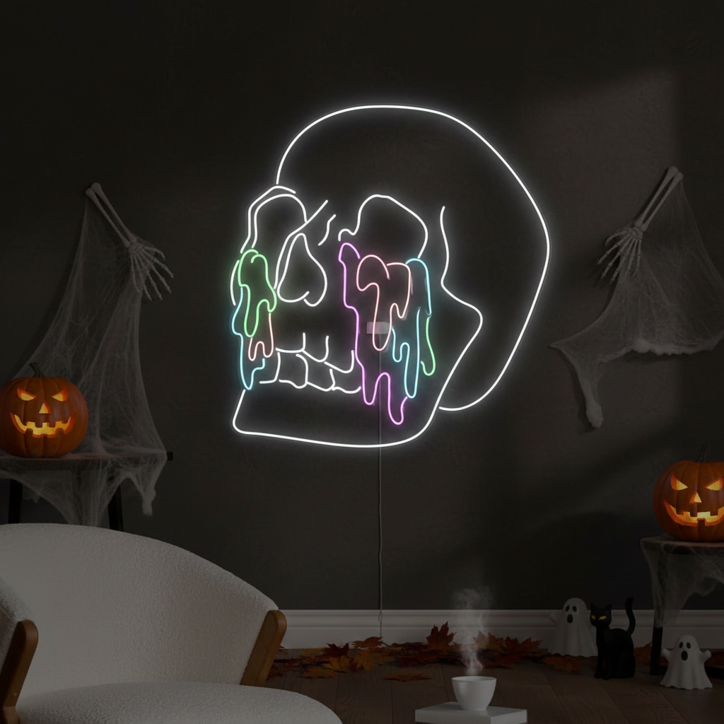 Skull Crying Halloween LED Neon Sign by LEDNeons - Transform your space with Halloween LED Neon Sign