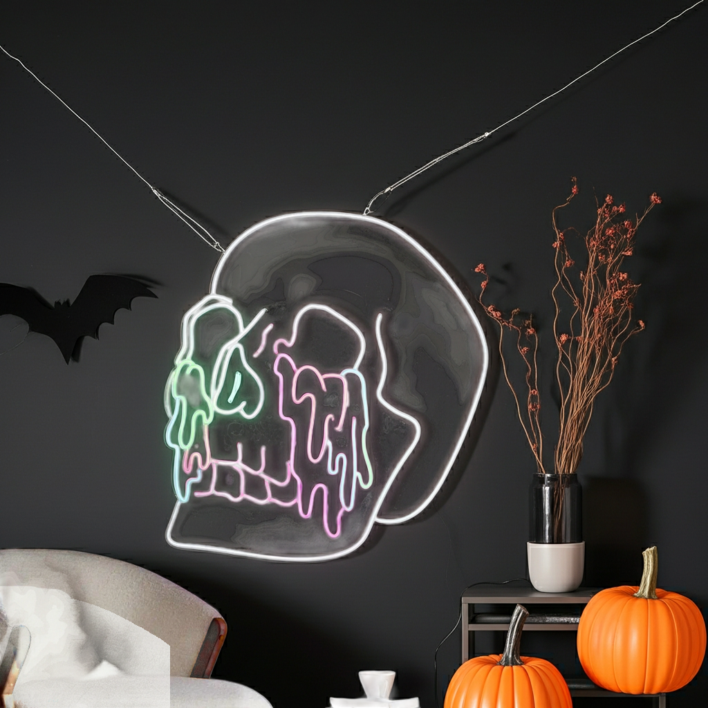 Skull Crying Halloween LED Neon Sign by LEDNeons - Transform your space with Halloween LED Neon Sign