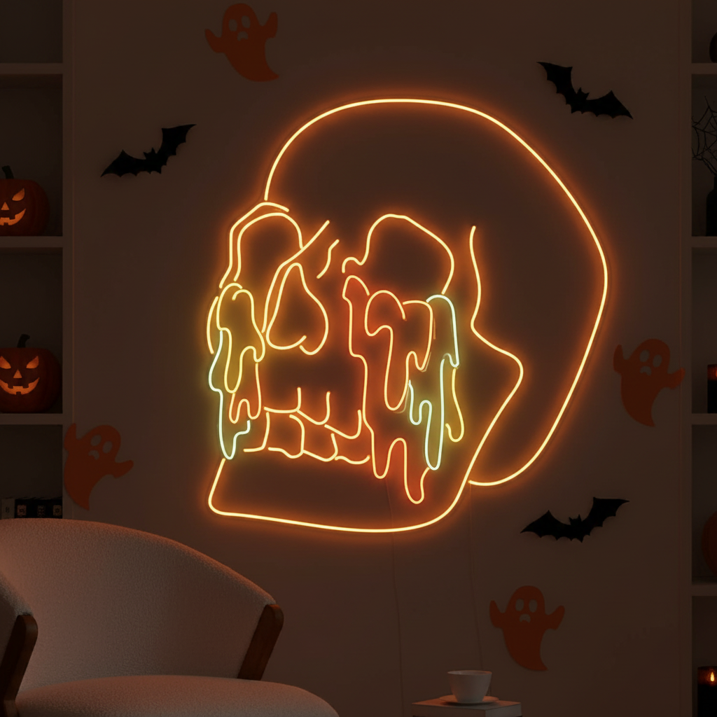 Skull Crying Halloween LED Neon Sign by LEDNeons - Transform your space with Halloween LED Neon Sign