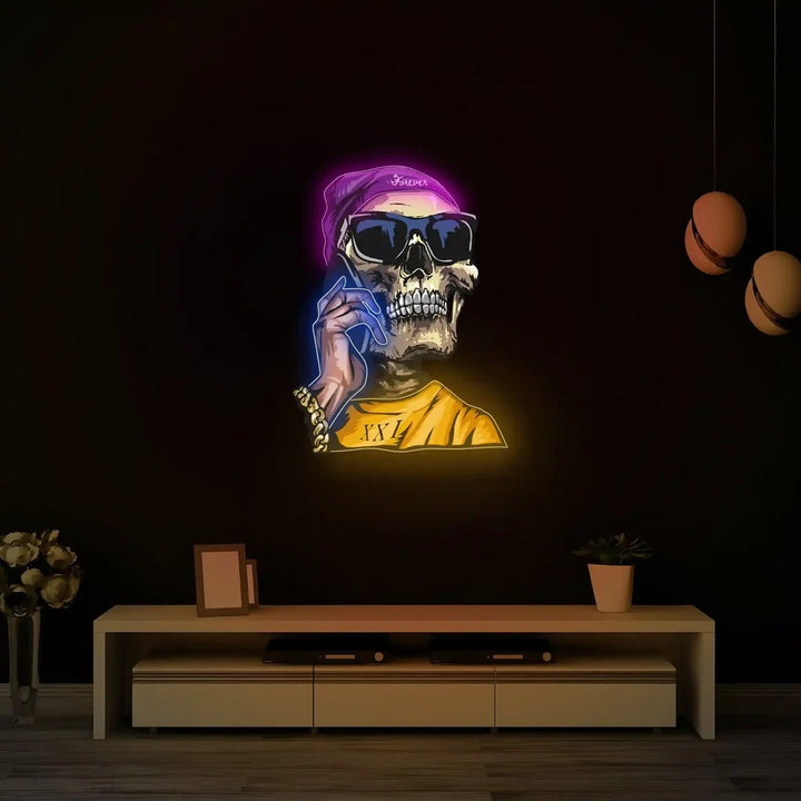 Skull Mob UV Neon Light by LedNeons.com 