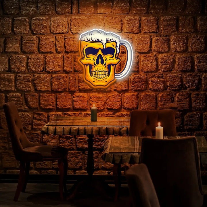 Skull beer Neon Sign artwork by LEDNeon's