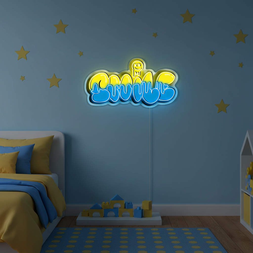 Smile Graffiti UV Art LED Neon Sign  by LEDNeons - perfect for modern wall décor and urban-themed spaces.