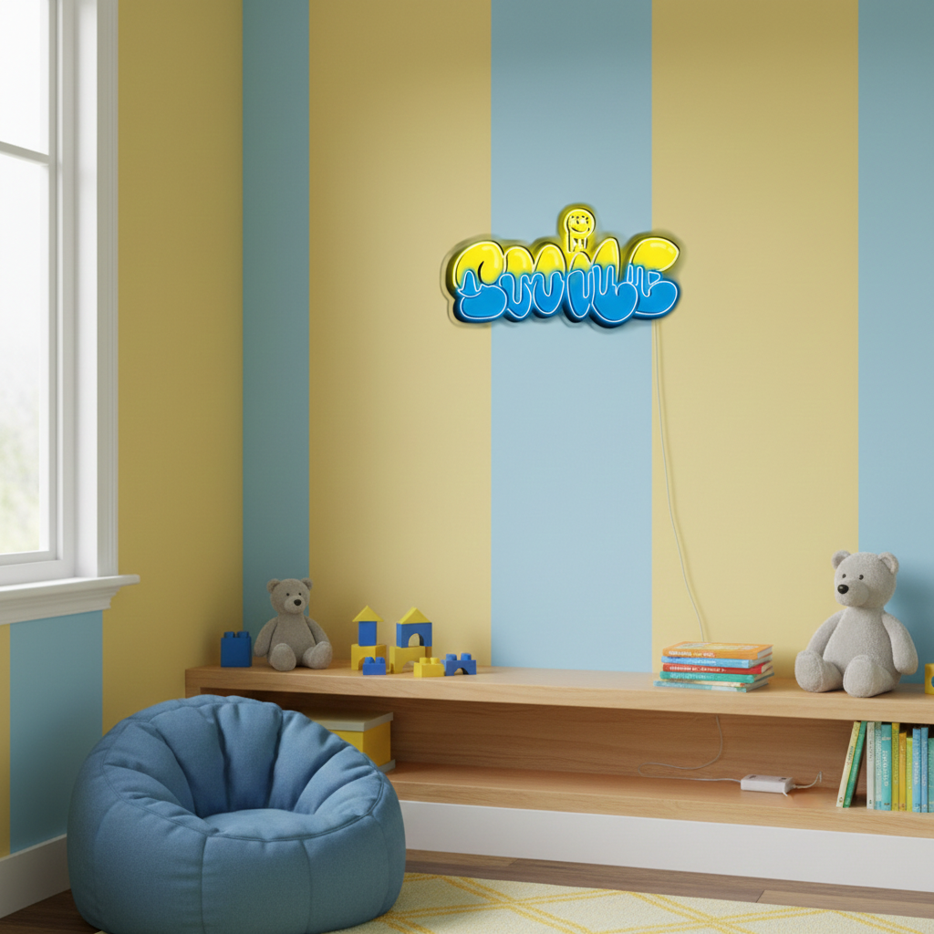 Smile Graffiti UV Art LED Neon Sign  by LEDNeons - perfect for modern wall décor and urban-themed spaces.