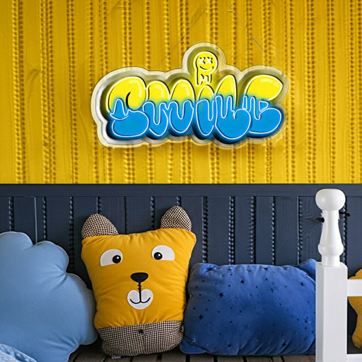 Smile Graffiti UV Art LED Neon Sign  by LEDNeons - perfect for modern wall décor and urban-themed spaces.
