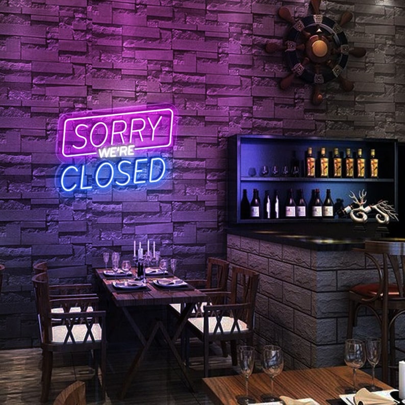 Sorry We Are Closed Neon Sign by LEDNeons 
