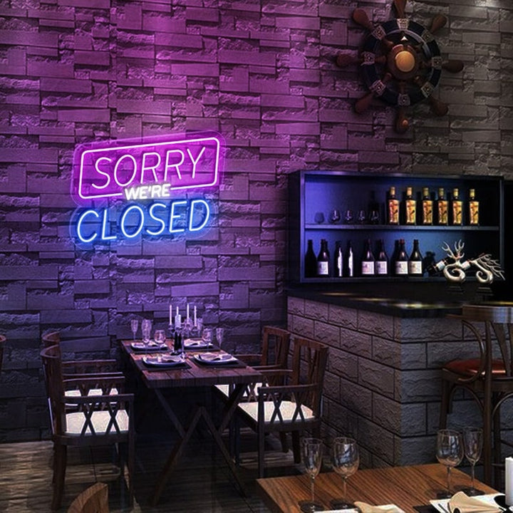 Sorry We Are Closed Neon Sign by LEDNeons 