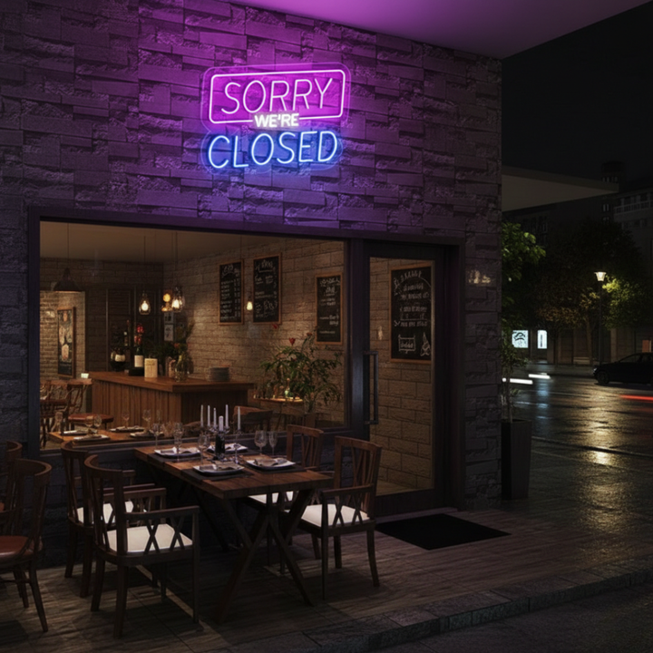 Sorry We Are Closed Neon Sign by LEDNeons 