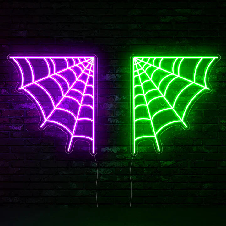 Spider web Halloween LED Neon Sign by LEDNeons  - Double Web