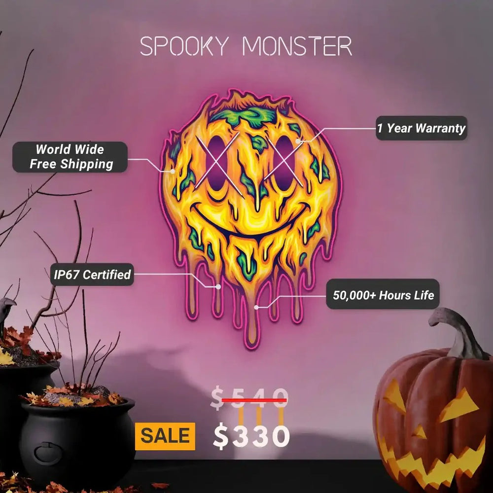 Spooky Monster UV Light Neon Sign Benefits by LEDNeons - specification