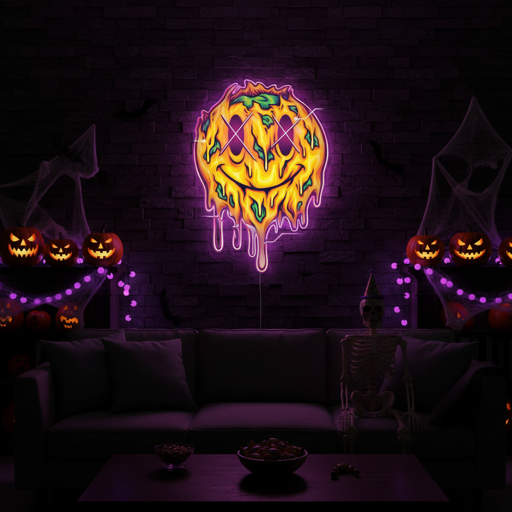 Spooky Monster UV Light Neon Sign By LEDNeons - glowing in spooky green and purple