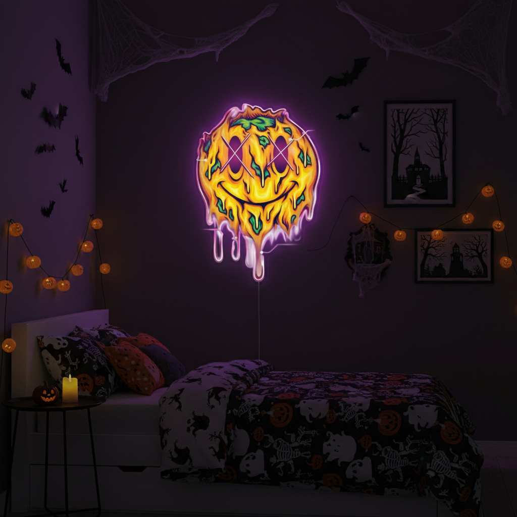 Spooky Monster UV Light Neon Sign By LEDNeons - glowing in spooky green and purple
