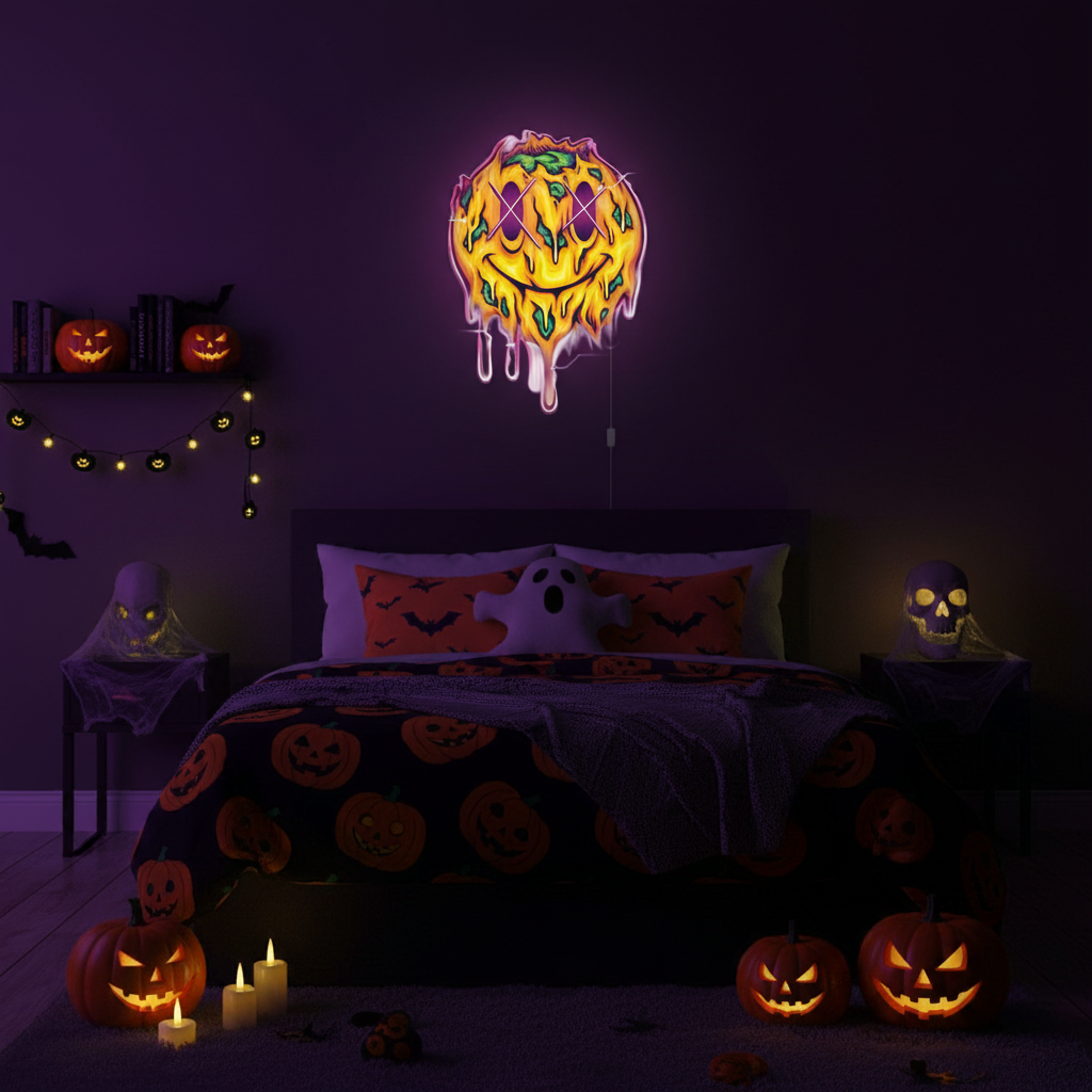 Spooky Monster UV Light Neon Sign By LEDNeons - glowing in spooky green and purple