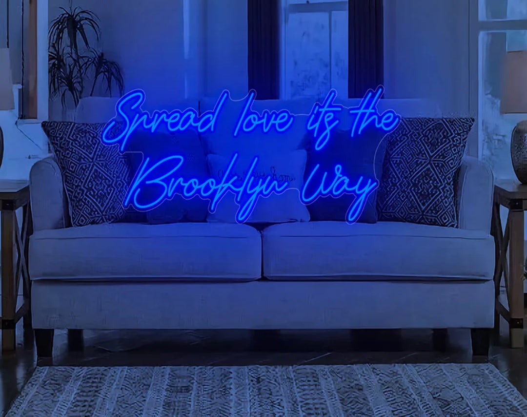 Spread Love It's The Brooklyn Way Valentine's Day LED Neon Sign by LEDNeons - Blue 