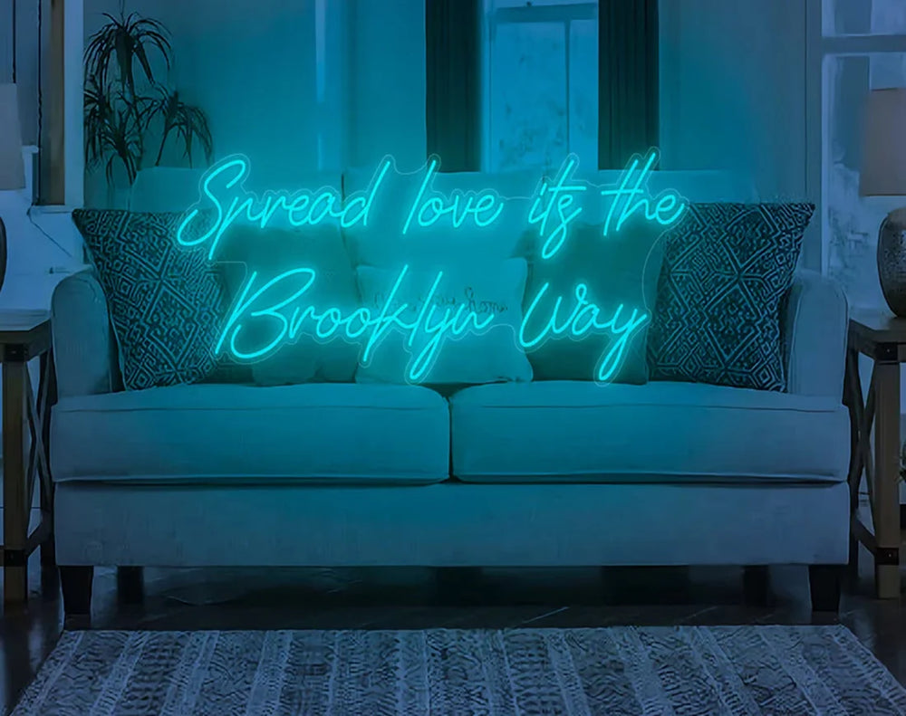 Spread Love It's The Brooklyn Way Valentine's Day LED Neon Sign by LEDNeons - iceblue