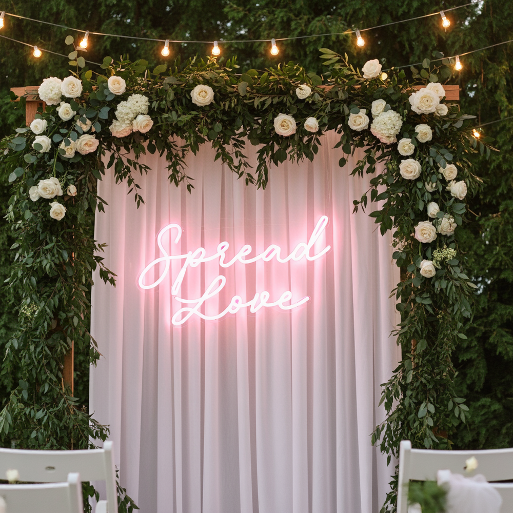 Spread Love Neon Sign by LEDNeons - Backdrop