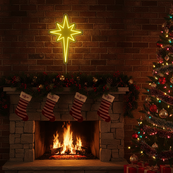 Star Merry Christmas Neon sign by LEDNeons - perfect for holiday décor.