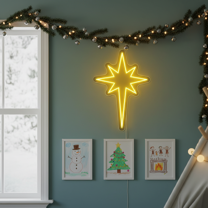 Star Merry Christmas Neon sign by LEDNeons - perfect for holiday décor.