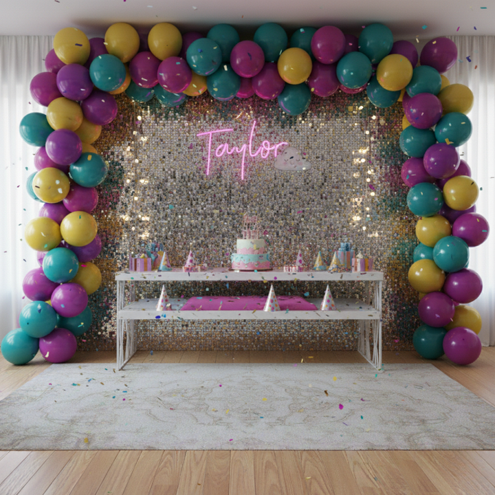 Taylor Name LED Neon Sign by LENeons -  glowing on a wall backdrop