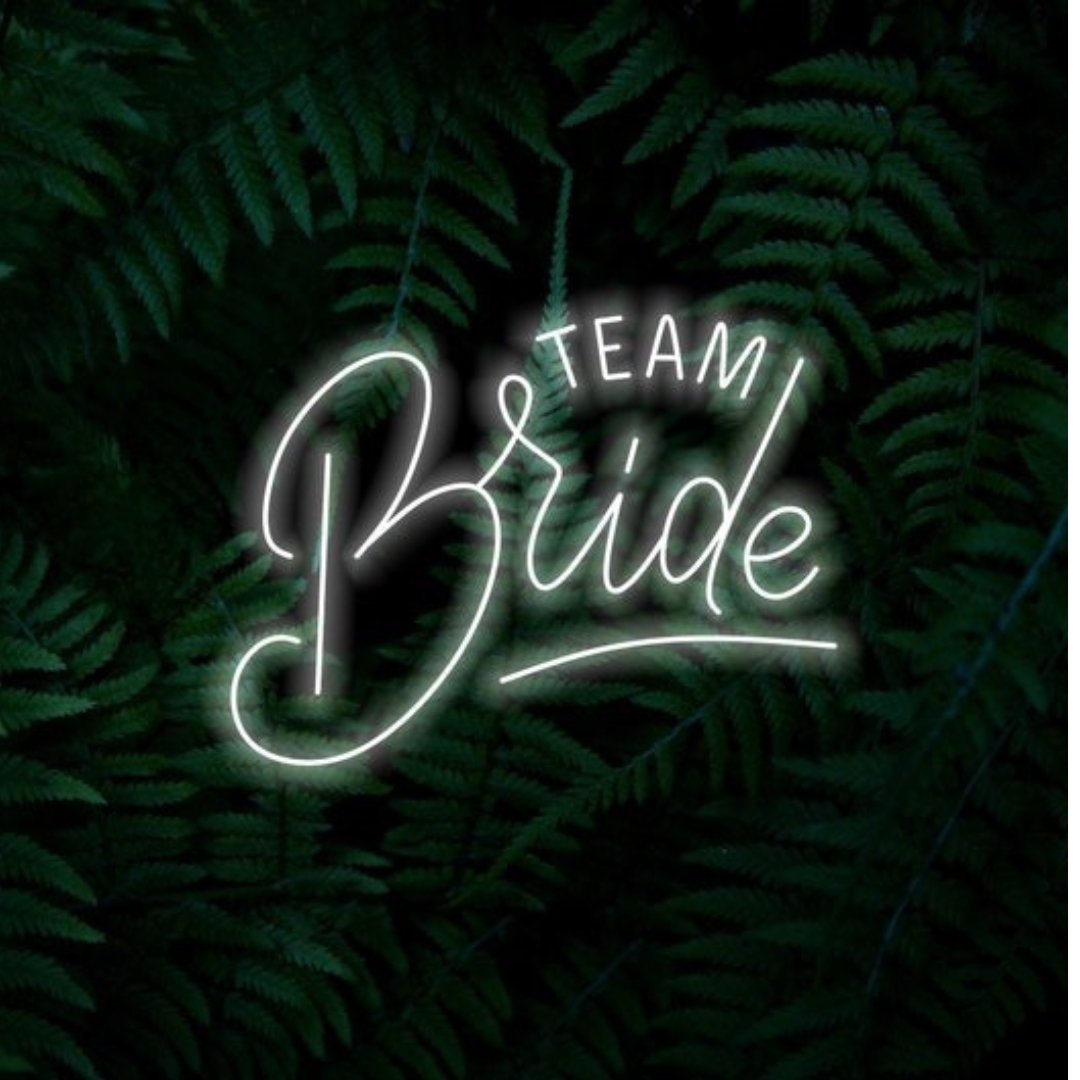 Team Bride Wedding LED Neon Sign By LEDNeons - Cool White 