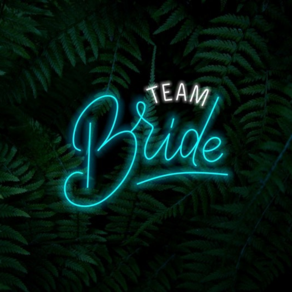 Team Bride Wedding LED Neon Sign By LEDNeons - Ice Blue