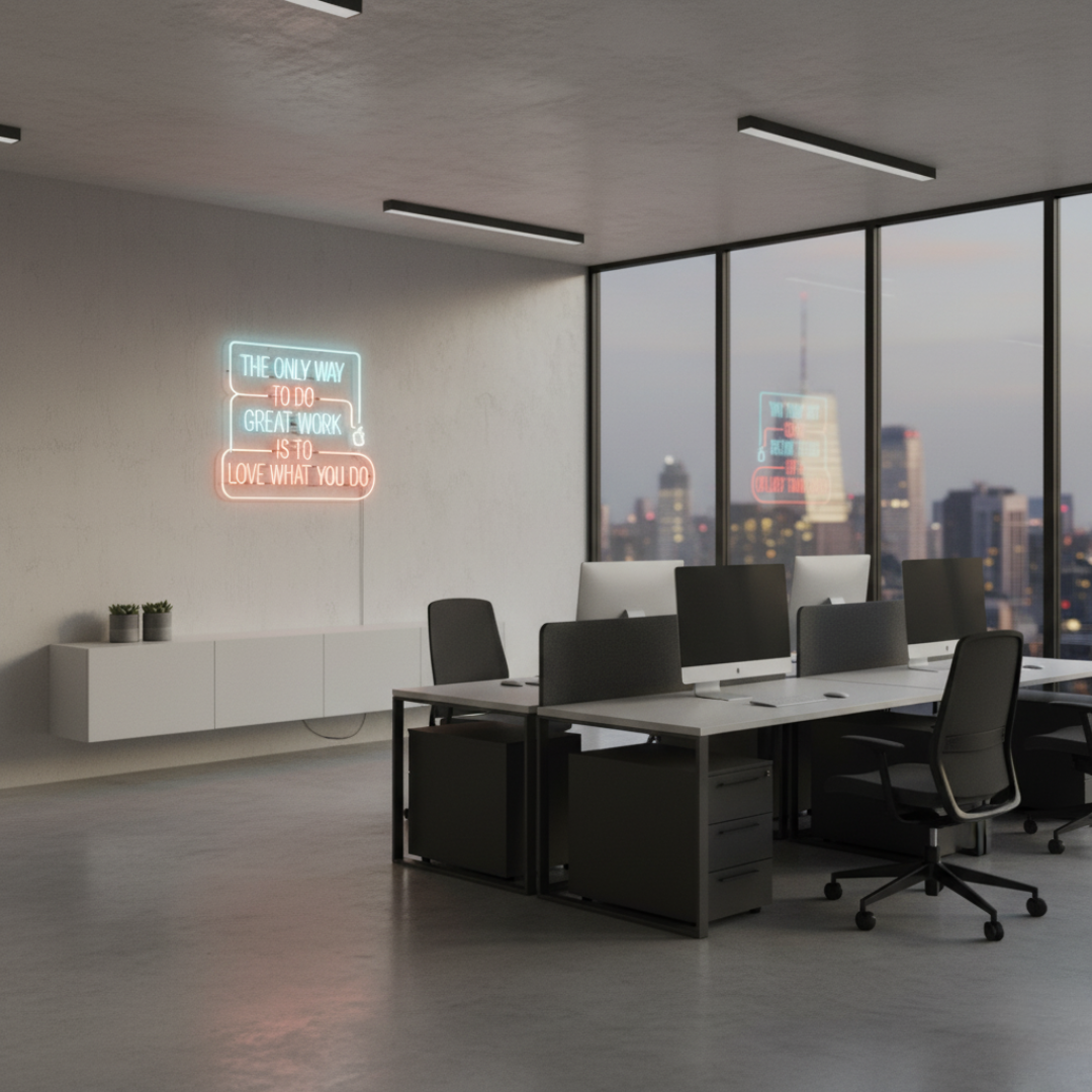 The Only Way To Do Great Work Is To Love What You Do motivational LED Neon Sign by LEDNeons.