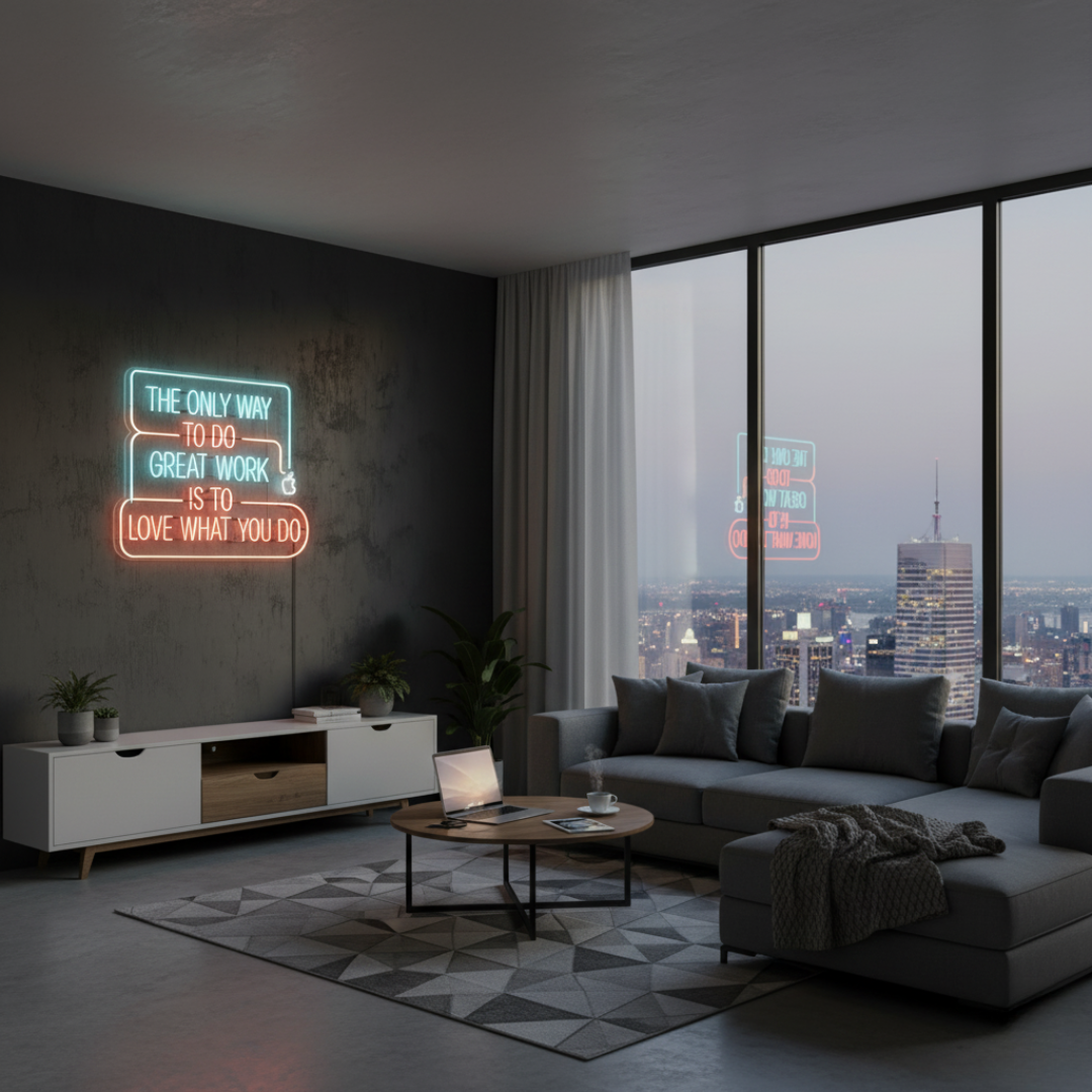 The Only Way To Do Great Work Is To Love What You Do motivational LED Neon Sign by LEDNeons.